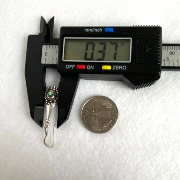 Sterling Silver 925 Dainty Abalone Elongated Dangle Drop Earrings - Picture 13 of 15